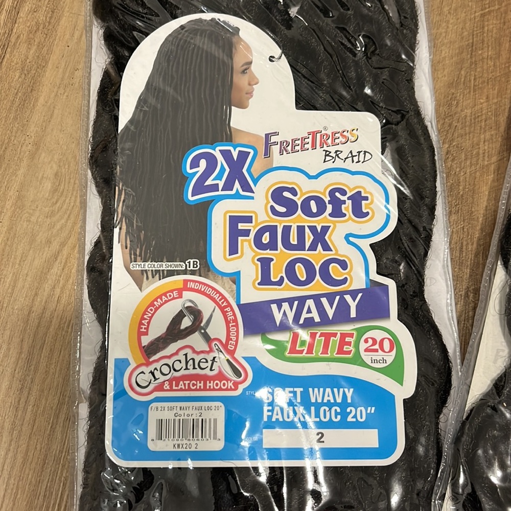 Bundle 2 Packs FreeTress Crochet Latch Hook Soft WavyFaux Locs Color 2 - Picture 5 of 7
